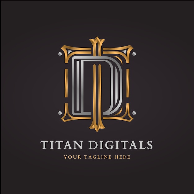 Free Vector td logo monogram design