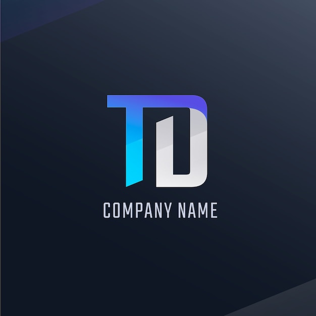 Free Vector td logo monogram design