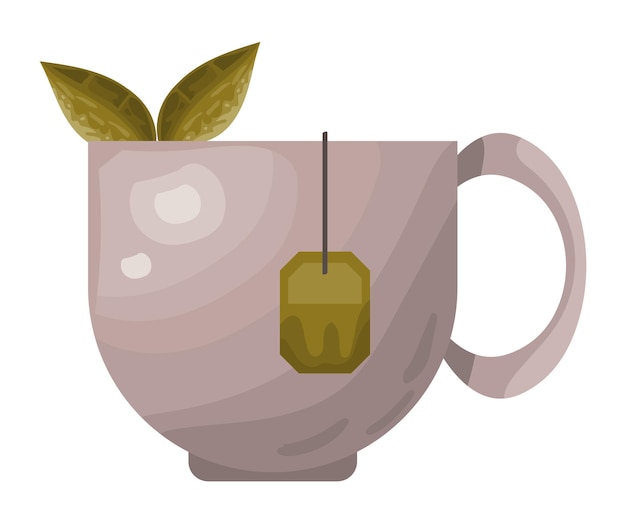 Free Vector tea green in cup icon