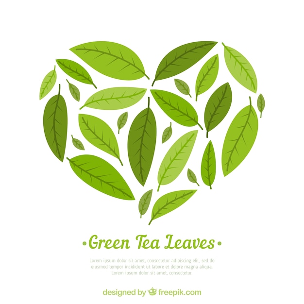 Tea leaves background with plants