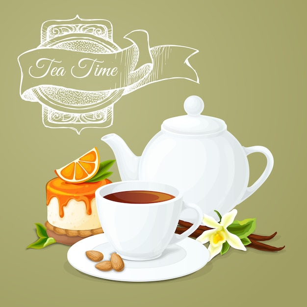 Free Vector tea party poster