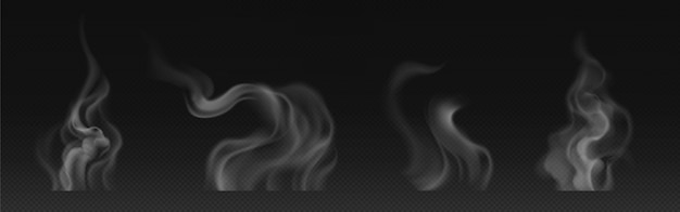 Free Vector tea smoke coffee cup food steam or vapor clouds