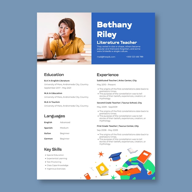 Teacher resume template design