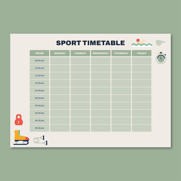 Free vector teacher schedule template design