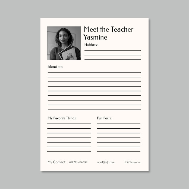 Teacher worksheet template design