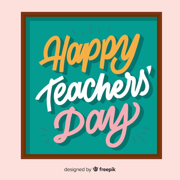 Free Vector teachers' day composition with modern lettering