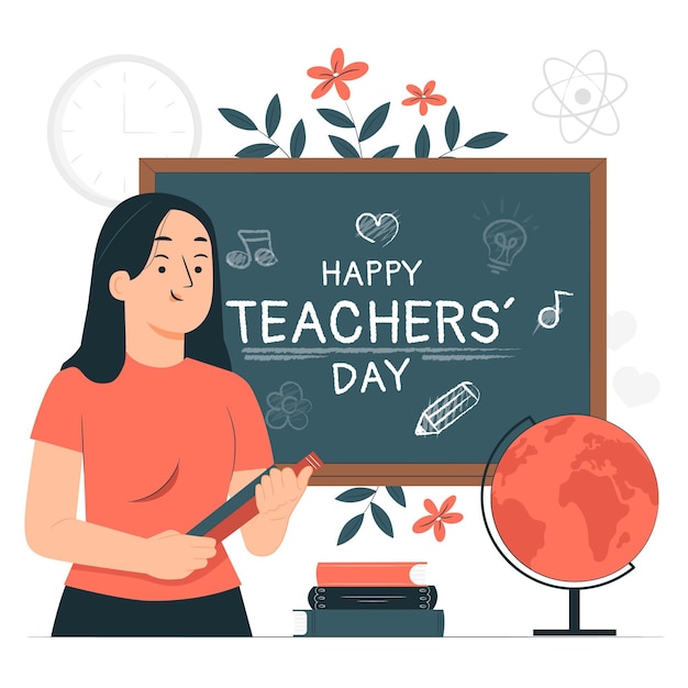 Teachers' day concept illustration