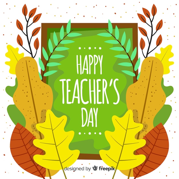 Free Vector teachers day concept with flat design background