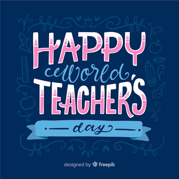 Teachers day concept with lettering