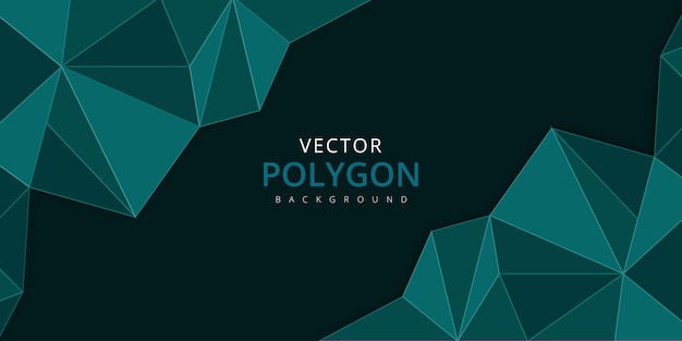 Free Vector teal greeen polygon pattern multipurpose monochrome abstract background banner