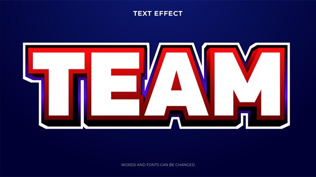 Team text in esport style, editable text effect