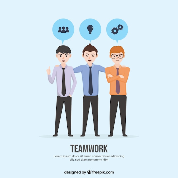 Team work background in flat style