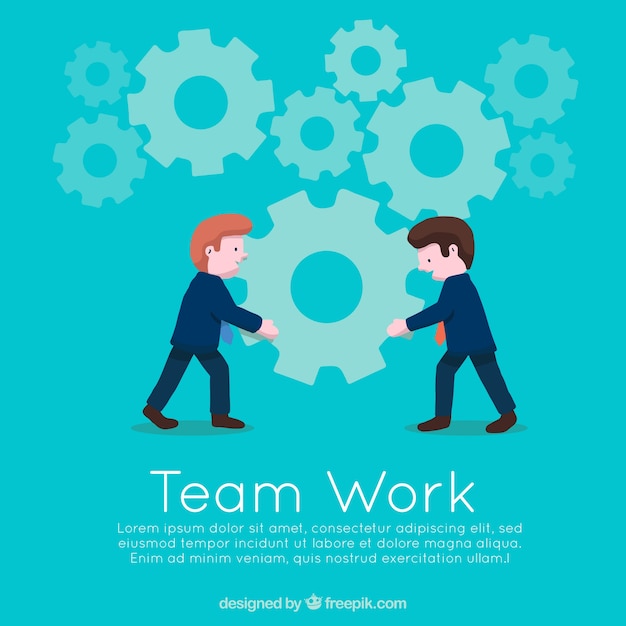 Team work concept background with employers