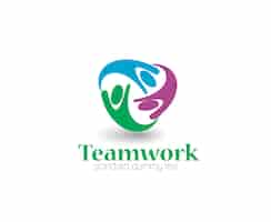 Free vector team work logo template design.