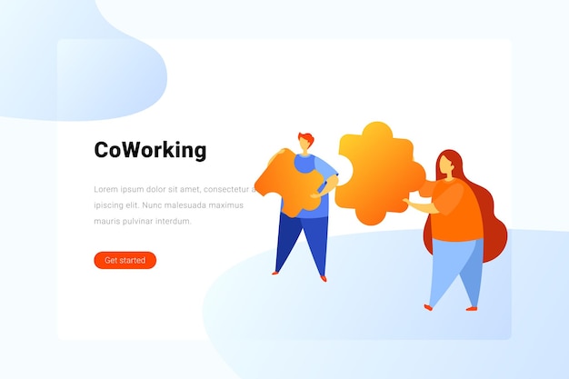 Team work Solution Flat illustration concept