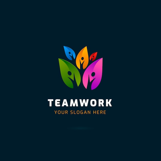 Free Vector teamwork business logo design