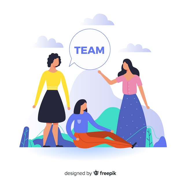 Free Vector teamwork concept for landing page