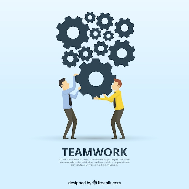 Free Vector teamwork concept with gear wheels