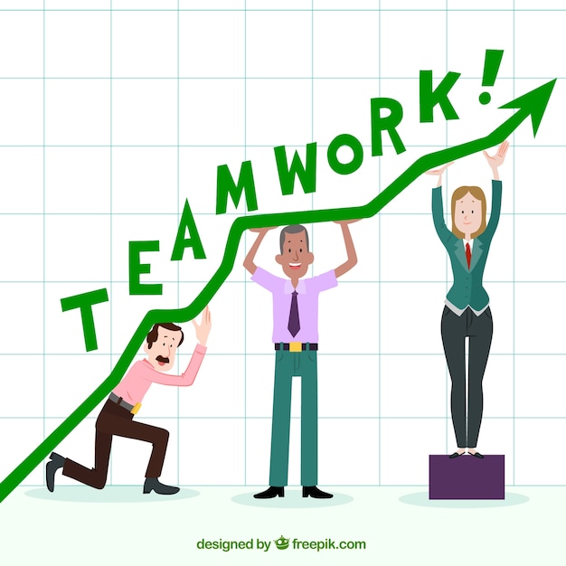 Free Vector teamwork concept with green arrow