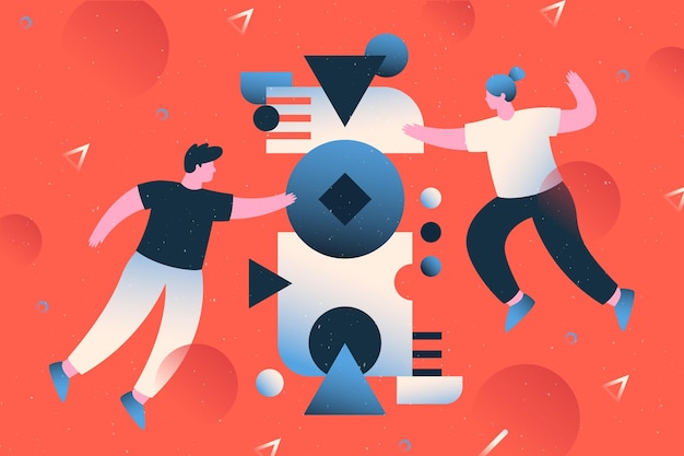 Teamwork concept with people illustration