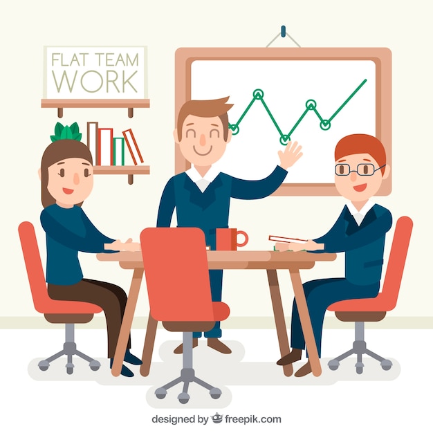 Free Vector teamwork concept with successful business people