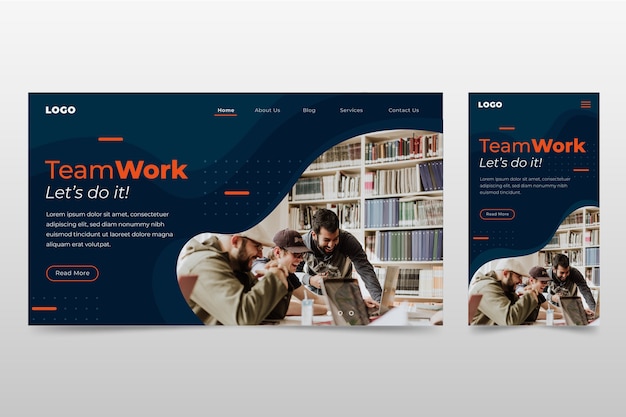 Teamwork landing page template