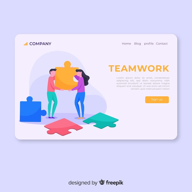 Teamwork landing page