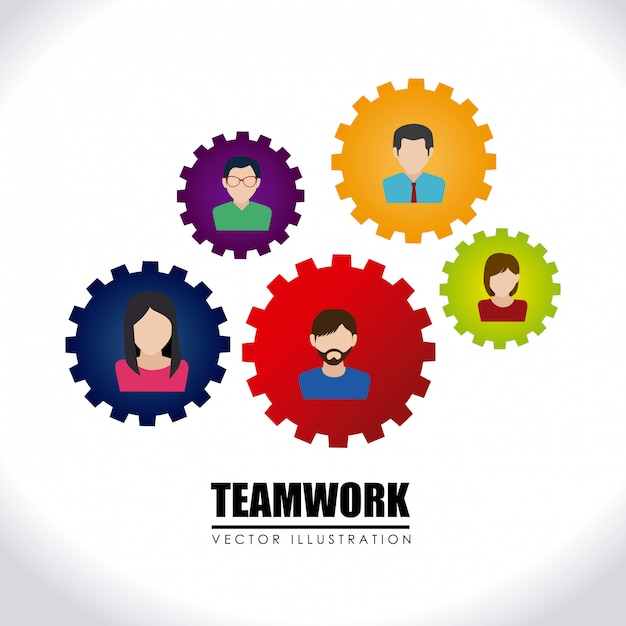 Free vector teamwork over white