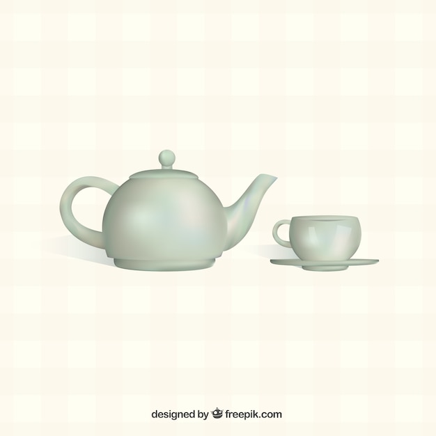 Free Vector teapot with cup