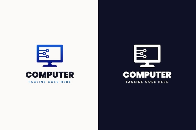 Tech computer logo template