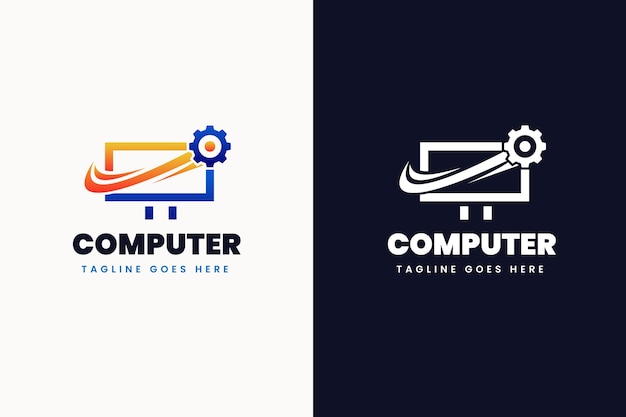 Tech computer logo template