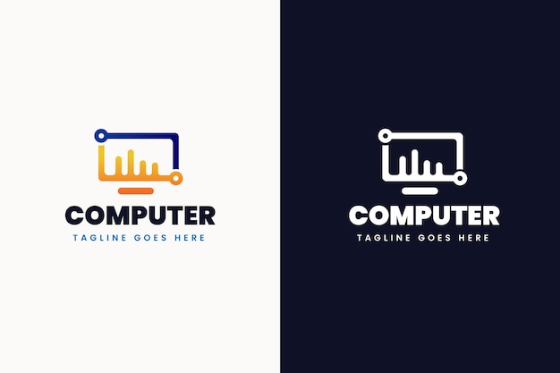 Tech computer logo template