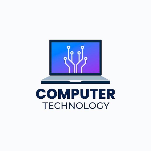 Tech computer logo template