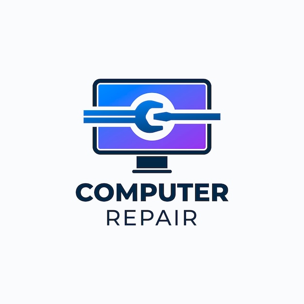 Tech computer logo template