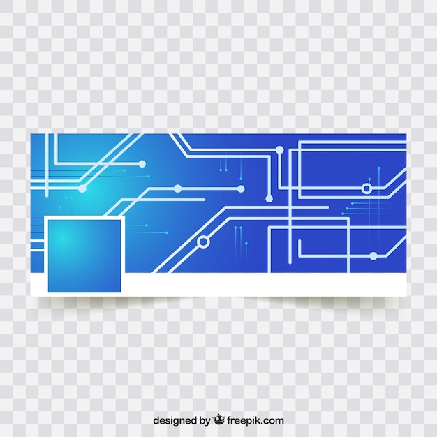 Free vector tech facebook cover