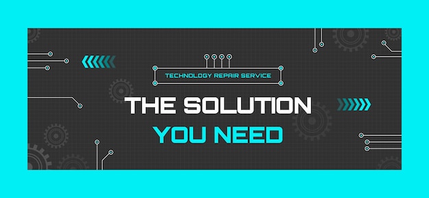 Tech repair facebook cover template