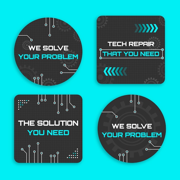 Tech repair labels  template