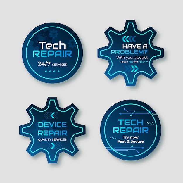 Tech repair  labels  template