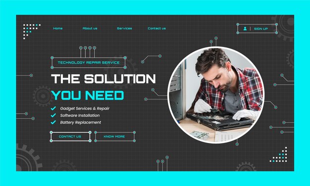 Tech repair landing page template