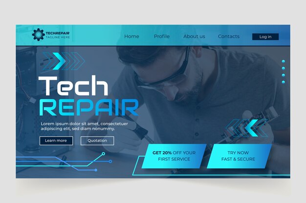 Tech repair landing page template