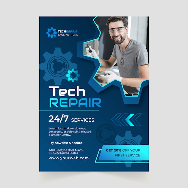 Tech repair poster template