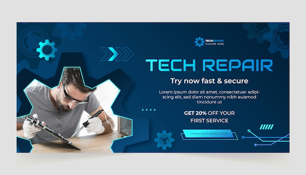 Tech repair  sale banner template