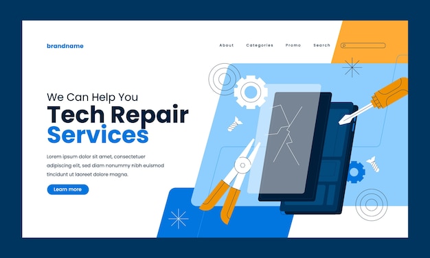 Free Vector tech repair template design