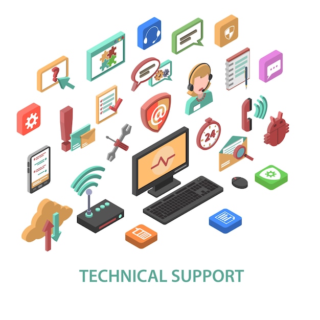 Free Vector technical support concept