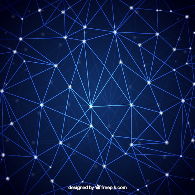 Technological background with bright lines and dots