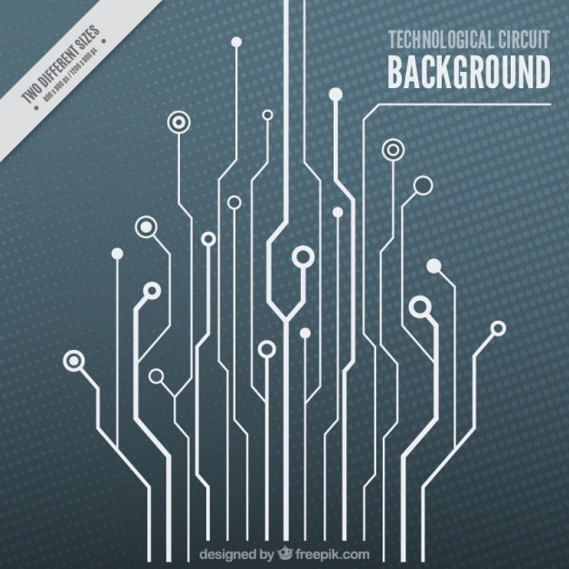 Free Vector technological background with a white circuit