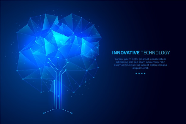 Free vector technological ecology concept with tree