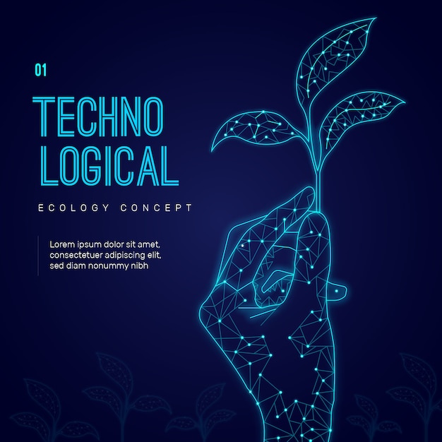 Free Vector technological ecology concept