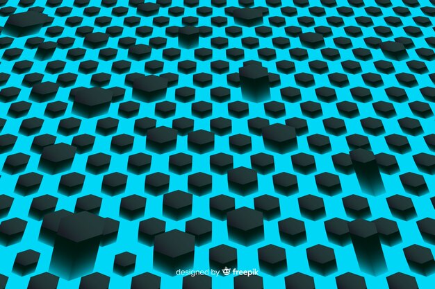 Technological honeycomb background in blue