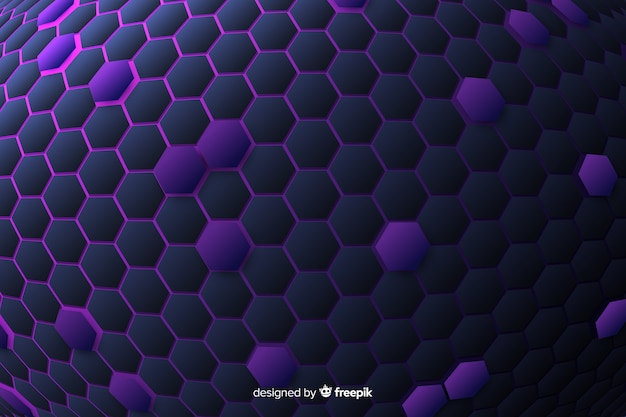 Free Vector technological honeycomb background in violet